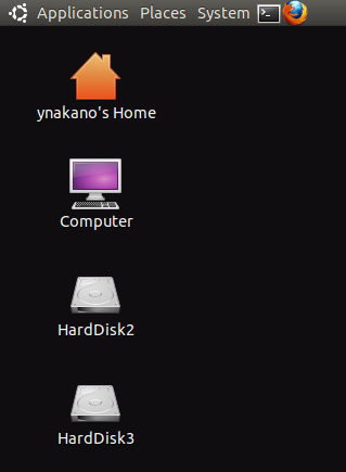 デスクトップ上のハードディスク