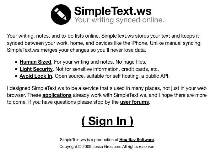 SimpleText.ws